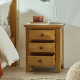 Wooden Bedside Cabinet With 3 Drawers - Marlborough
