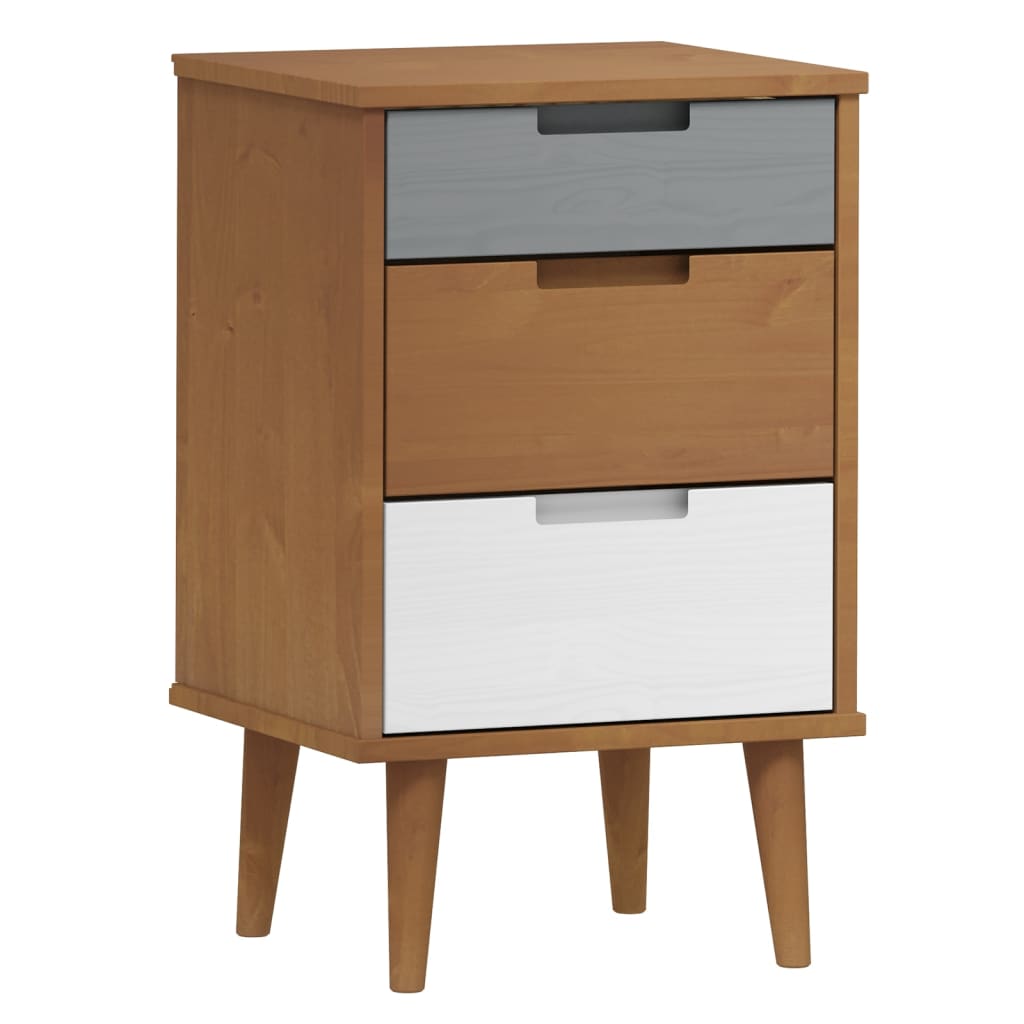 Wooden Bedside Cabinet With 3 Drawers - Molde