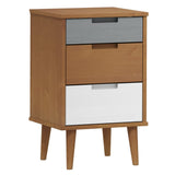 Wooden Bedside Cabinet With 3 Drawers - Molde