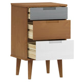 Wooden Bedside Cabinet With 3 Drawers - Molde