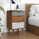 Wooden Bedside Cabinet With 3 Drawers - Molde