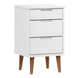 Wooden Bedside Cabinet With 3 Drawers - Molde
