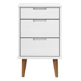 Wooden Bedside Cabinet With 3 Drawers - Molde