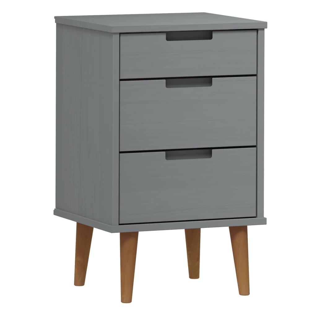 Wooden Bedside Cabinet With 3 Drawers - Molde