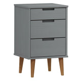 Wooden Bedside Cabinet With 3 Drawers - Molde
