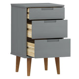 Wooden Bedside Cabinet With 3 Drawers - Molde