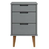 Wooden Bedside Cabinet With 3 Drawers - Molde