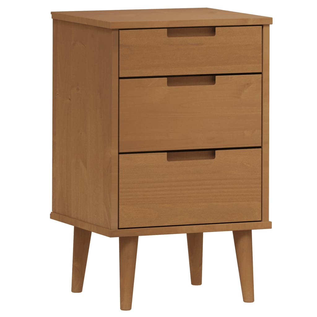 Wooden Bedside Cabinet With 3 Drawers - Molde