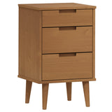 Wooden Bedside Cabinet With 3 Drawers - Molde