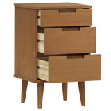 Wooden Bedside Cabinet With 3 Drawers - Molde