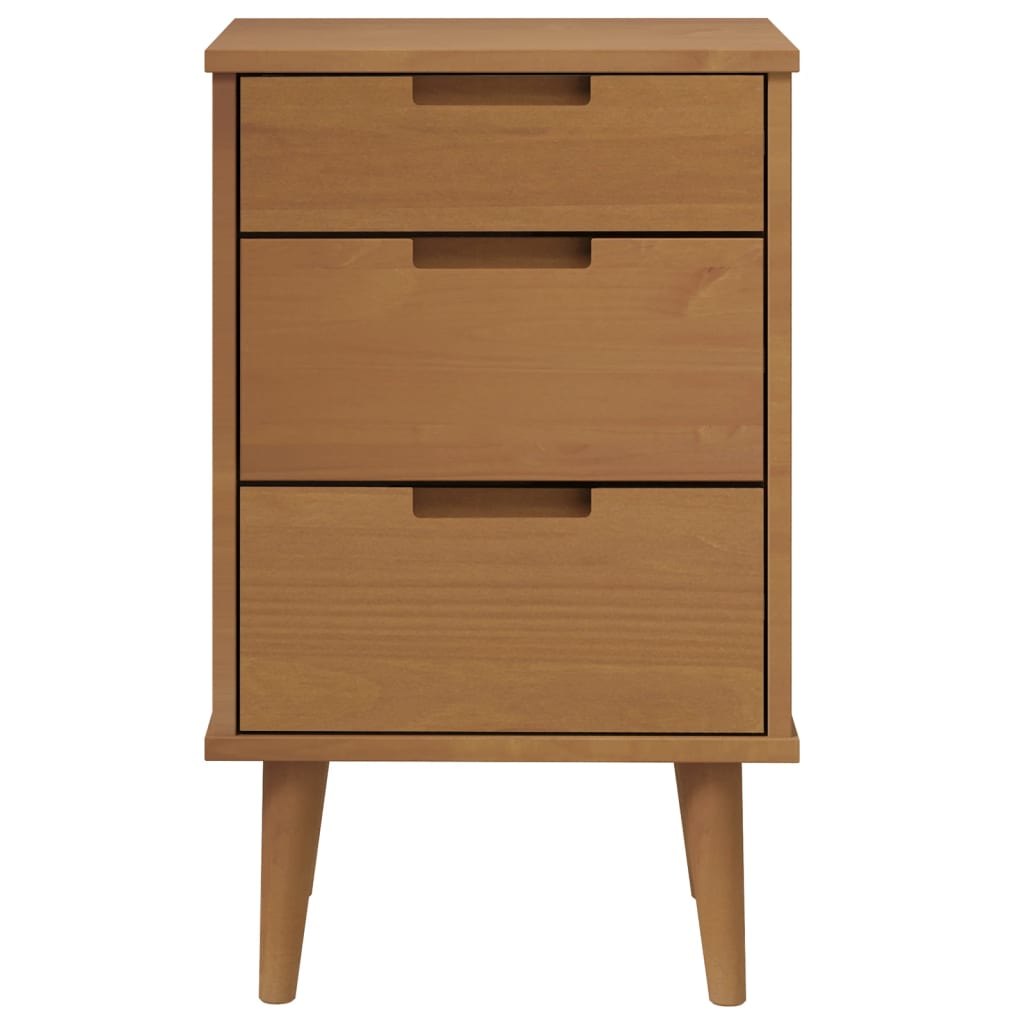 Wooden Bedside Cabinet With 3 Drawers - Molde