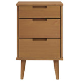 Wooden Bedside Cabinet With 3 Drawers - Molde