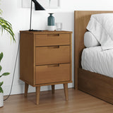 Wooden Bedside Cabinet With 3 Drawers - Molde
