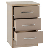 Wooden Bedside Cabinet With 3 Drawers - Nevada