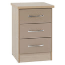 Wooden Bedside Cabinet With 3 Drawers - Nevada