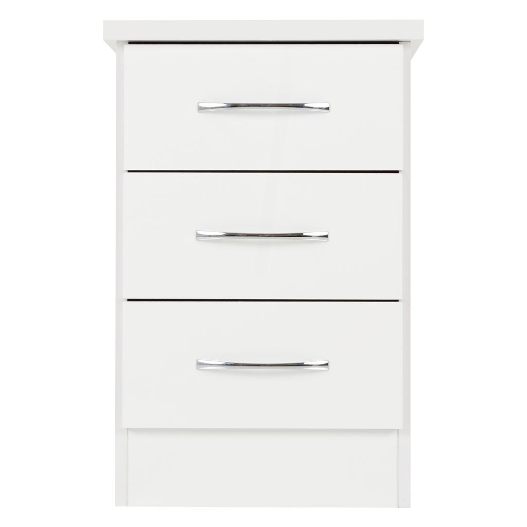 Wooden Bedside Cabinet With 3 Drawers - Nevada