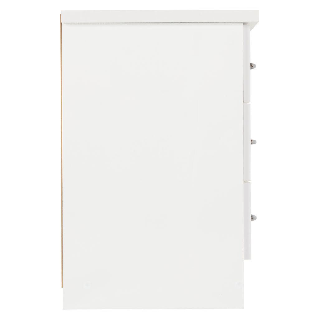 Wooden Bedside Cabinet With 3 Drawers - Nevada