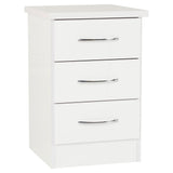 Wooden Bedside Cabinet With 3 Drawers - Nevada