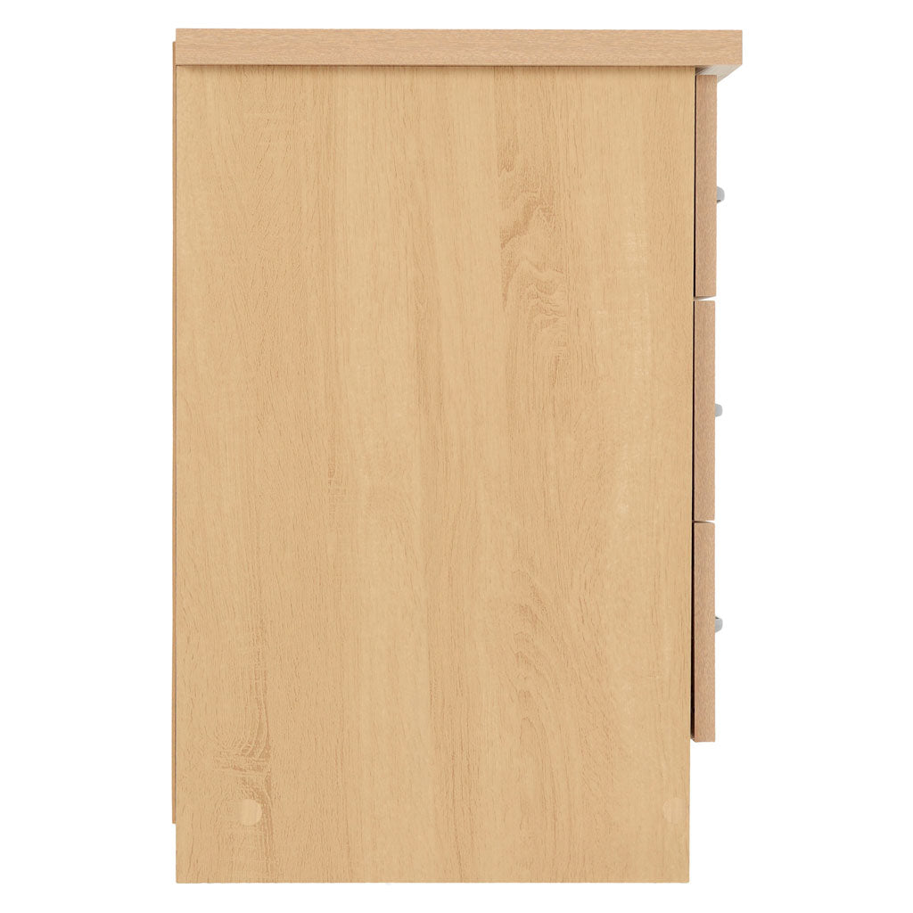 Wooden Bedside Cabinet With 3 Drawers - Nevada