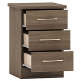Wooden Bedside Cabinet With 3 Drawers - Nevada