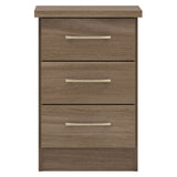 Wooden Bedside Cabinet With 3 Drawers - Nevada