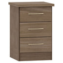 Wooden Bedside Cabinet With 3 Drawers - Nevada