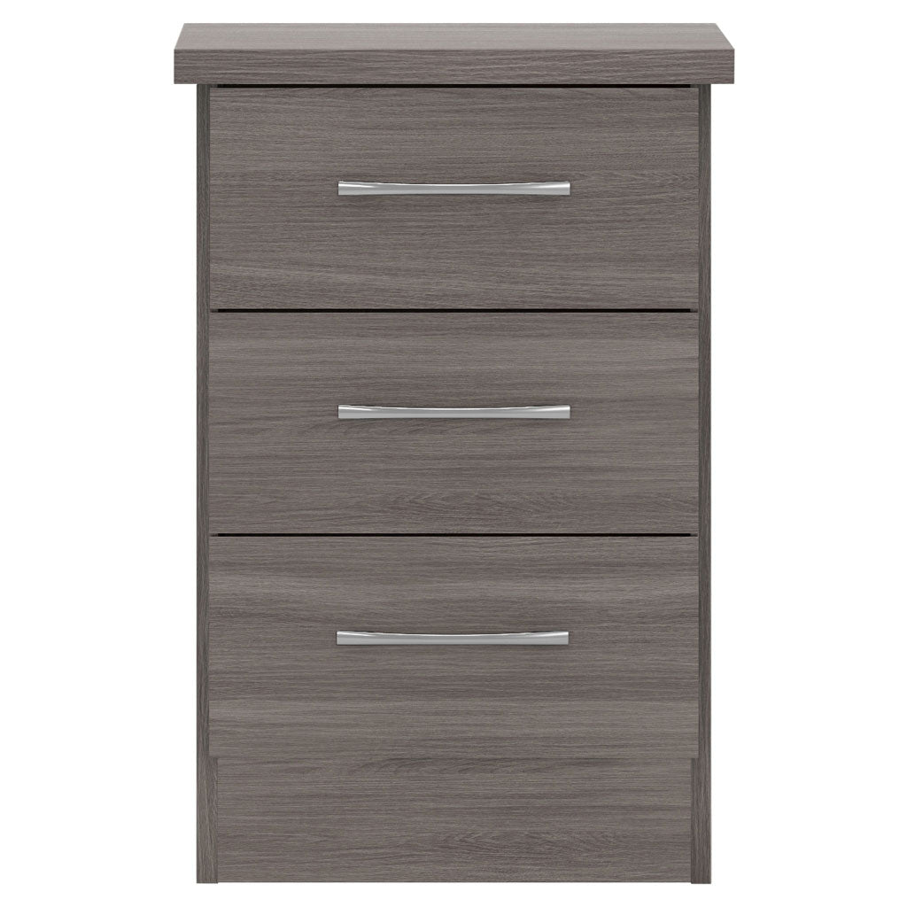Wooden Bedside Cabinet With 3 Drawers - Nevada