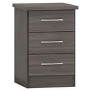 Wooden Bedside Cabinet With 3 Drawers - Nevada
