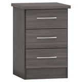 Wooden Bedside Cabinet With 3 Drawers - Nevada