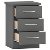 Wooden Bedside Cabinet With 3 Drawers - Nevada