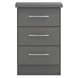 Wooden Bedside Cabinet With 3 Drawers - Nevada