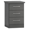 Wooden Bedside Cabinet With 3 Drawers - Nevada