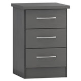 Wooden Bedside Cabinet With 3 Drawers - Nevada