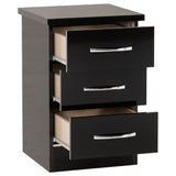 Wooden Bedside Cabinet With 3 Drawers - Nevada