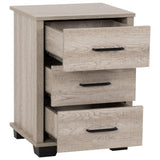 Wooden Bedside Cabinet With 3 Drawers - Oliver