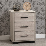 Wooden Bedside Cabinet With 3 Drawers - Oliver