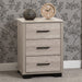 Wooden Bedside Cabinet With 3 Drawers - Oliver