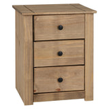 Wooden Bedside Cabinet With 3 Drawers - Panama