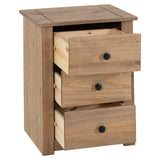 Wooden Bedside Cabinet With 3 Drawers - Panama