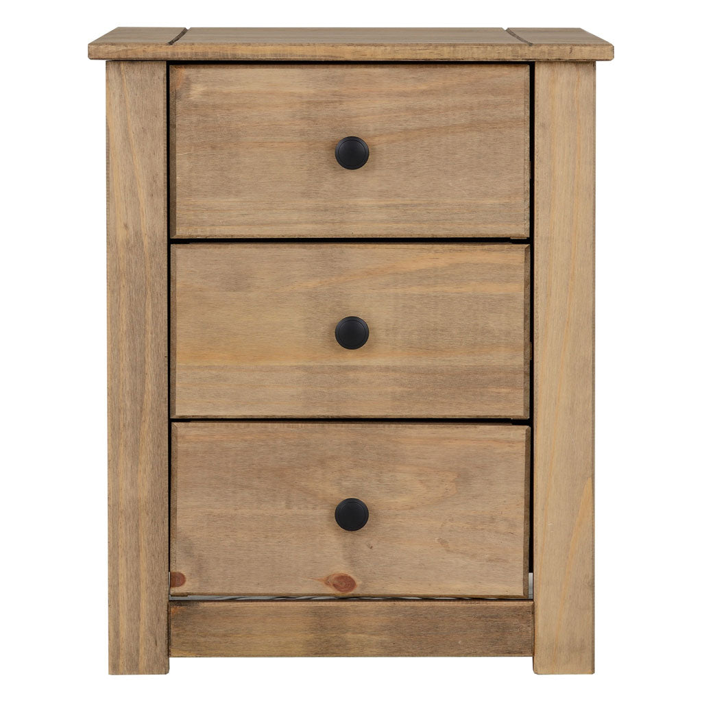 Wooden Bedside Cabinet With 3 Drawers - Panama