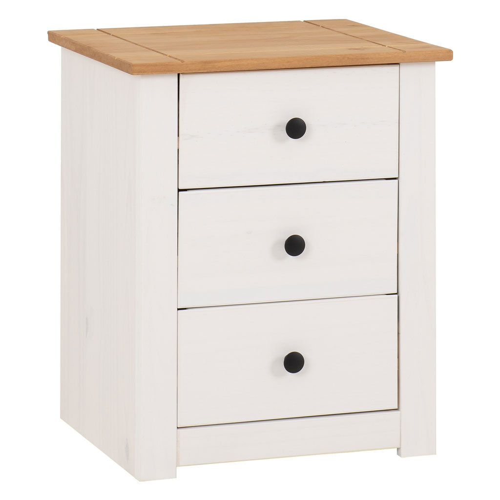 Wooden Bedside Cabinet With 3 Drawers - Panama