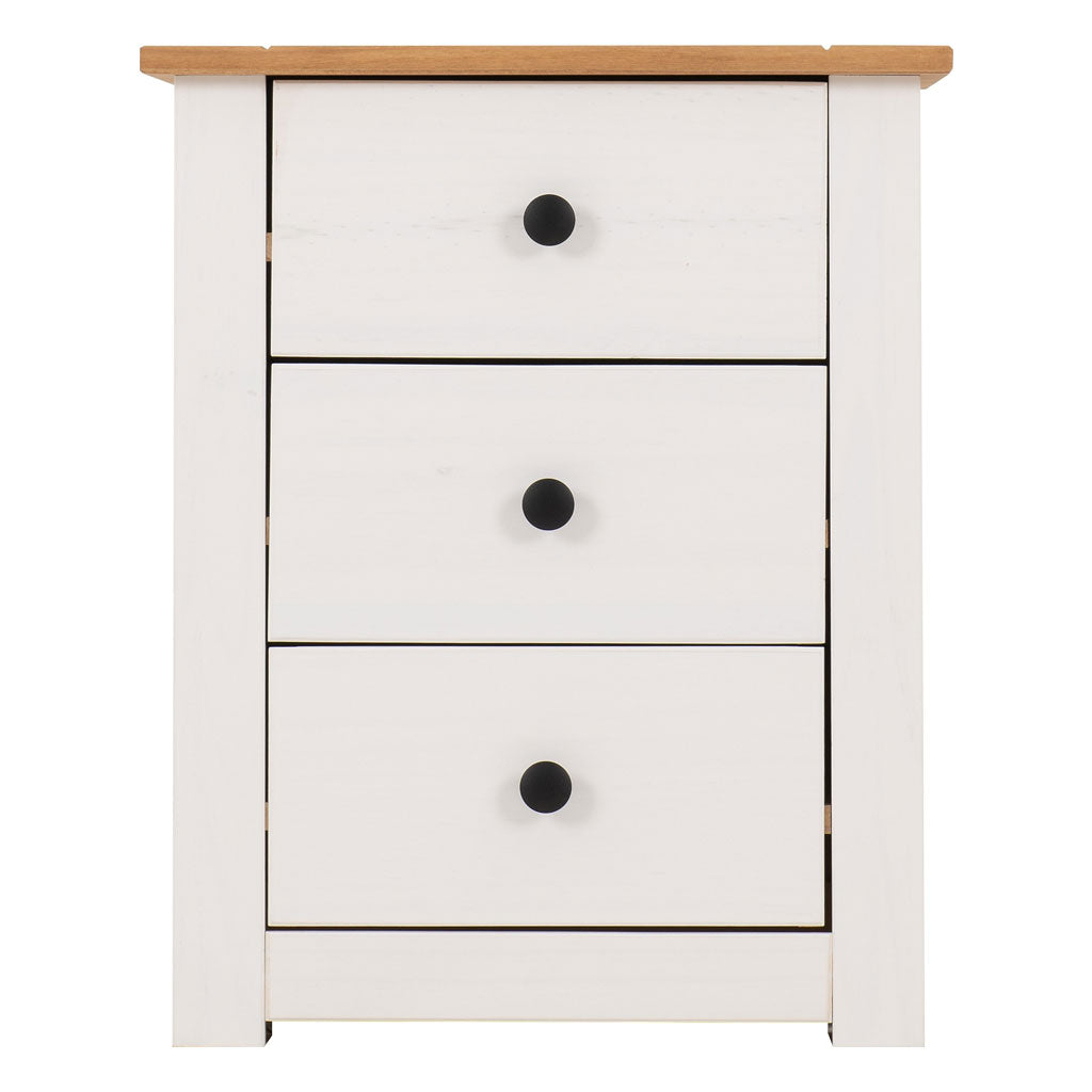 Wooden Bedside Cabinet With 3 Drawers - Panama