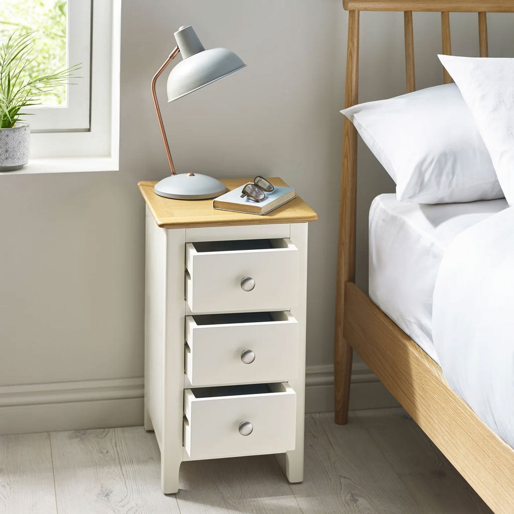 Wooden Bedside Cabinet With 3 Drawers - Somerset