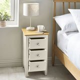 Wooden Bedside Cabinet With 3 Drawers - Somerset