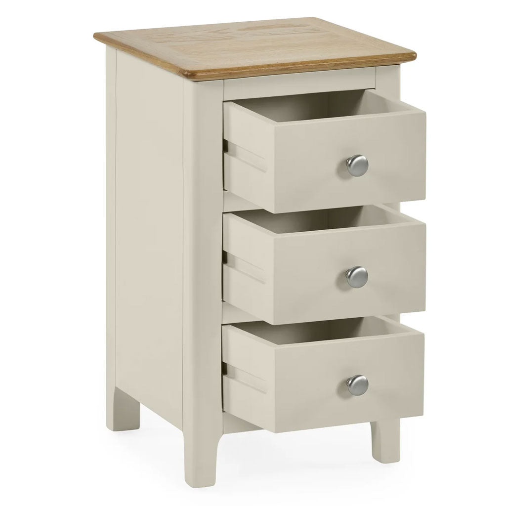 Wooden Bedside Cabinet With 3 Drawers - Somerset