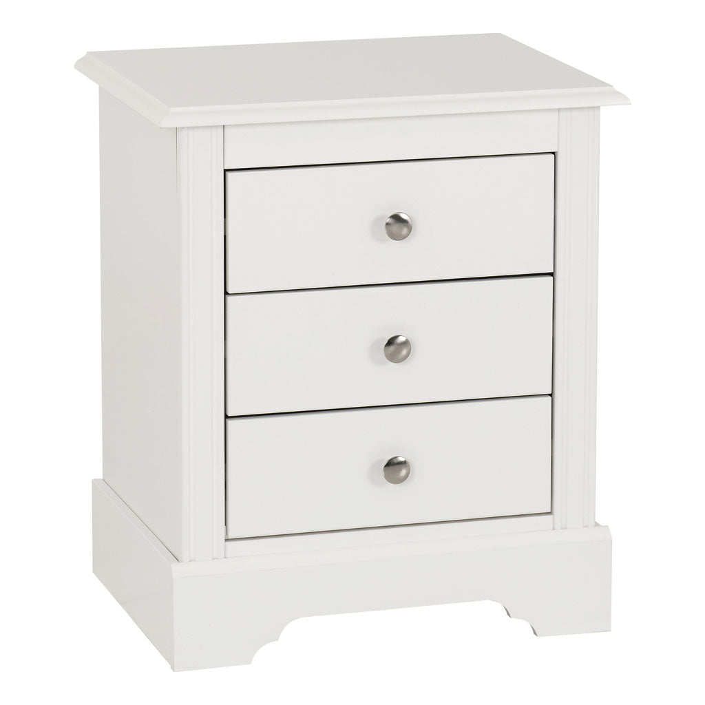 Wooden Bedside Cabinet With 3 Drawers - Stratford