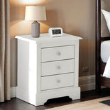 Wooden Bedside Cabinet With 3 Drawers - Stratford