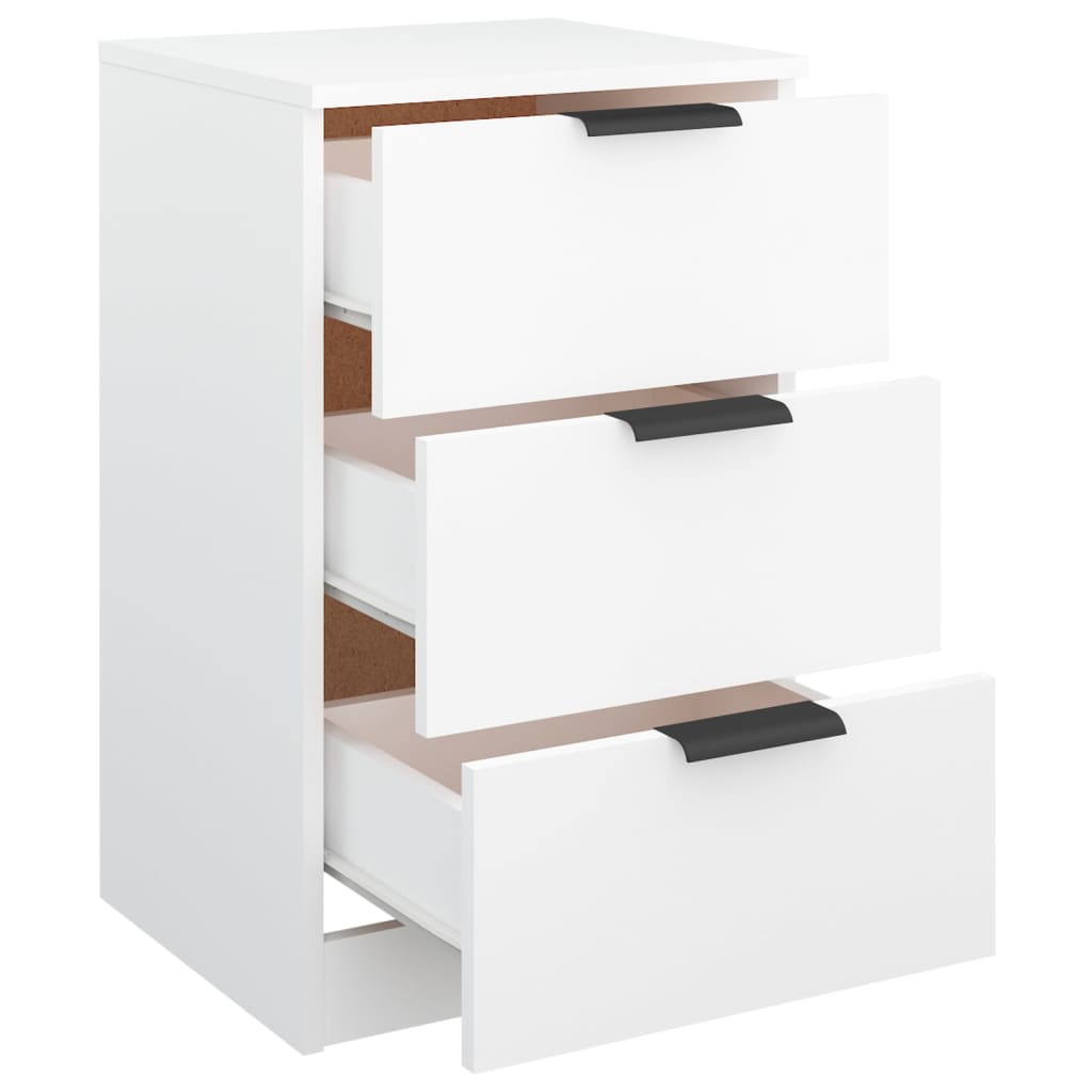 Wooden Bedside Cabinet With 3 Drawers - Vantage Home