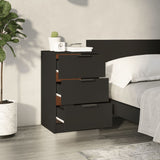 Wooden Bedside Cabinet With 3 Drawers - Vantage Home