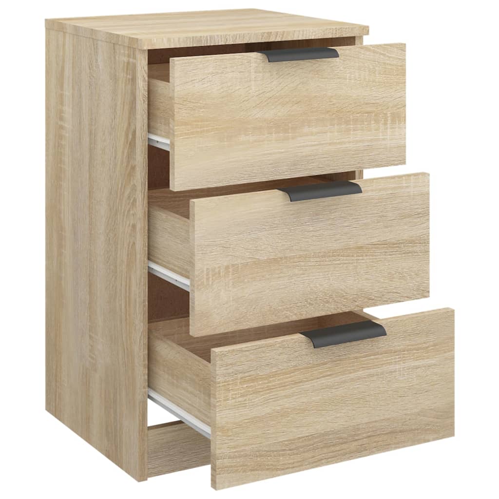 Wooden Bedside Cabinet With 3 Drawers - Vantage Home
